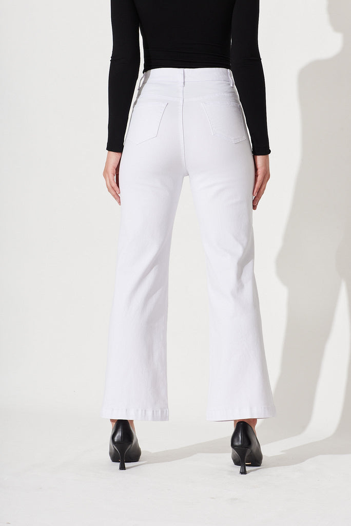 Waverley Denim In White Cotton Blend - back