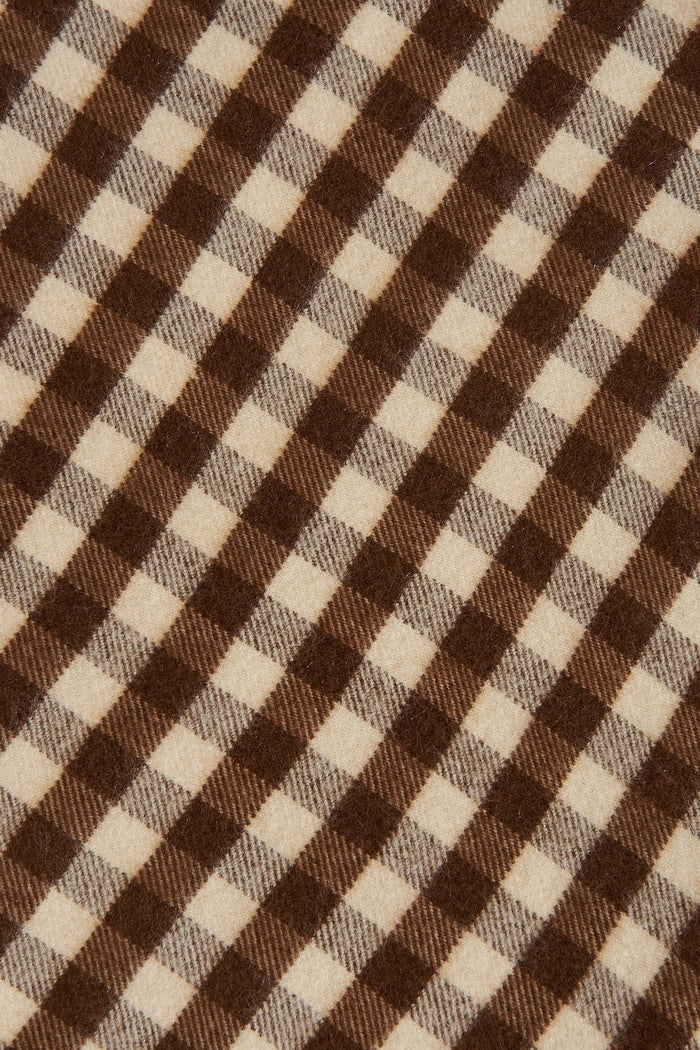 August + Delilah Aubrey Knit Scarf In Chocolate Gingham - St Frock (Dev)