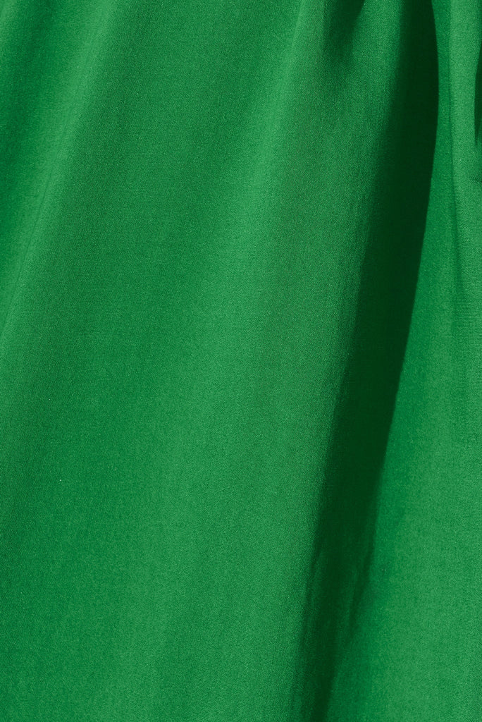 Doris Shirt In Green Cotton Blend - fabric