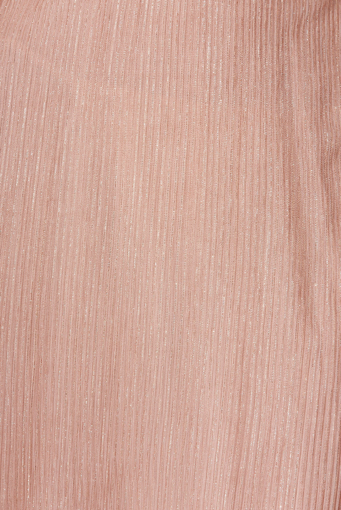 Precious Dress In Rose Gold Lurex Chiffon - fabric