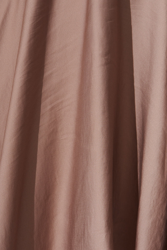 Helsinki Dress In Mink Satin - fabric