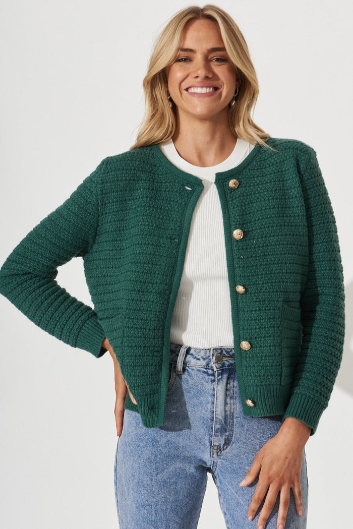 Cartagena Knit Jacket In Green - St Frock (Dev)