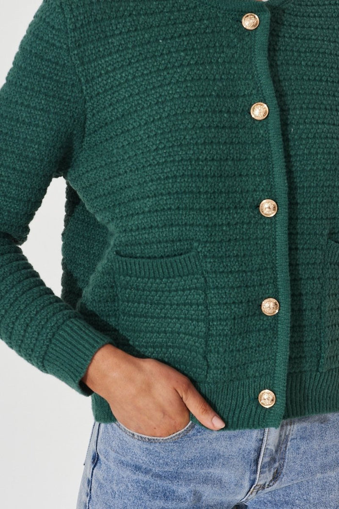 Cartagena Knit Jacket In Green - St Frock (Dev)