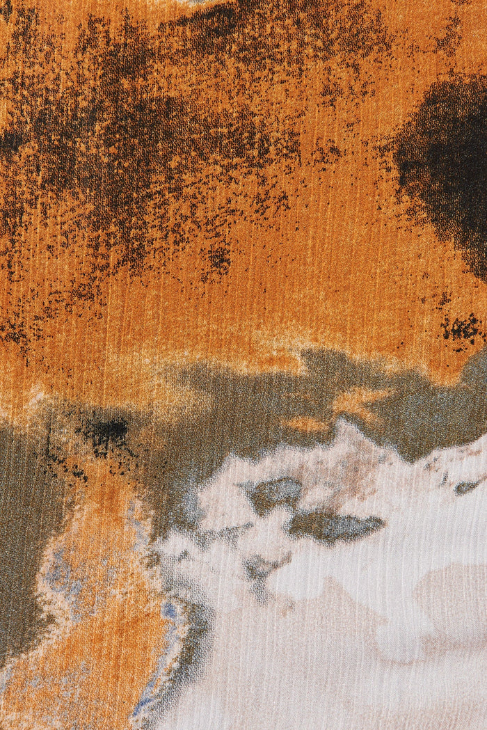 Hinami Shirt In Gray With Rust Print - fabric