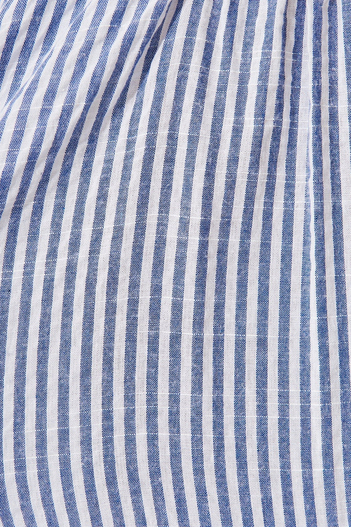 Aine Shirt Dress In Blue Stripe Cotton - St Frock (Dev)