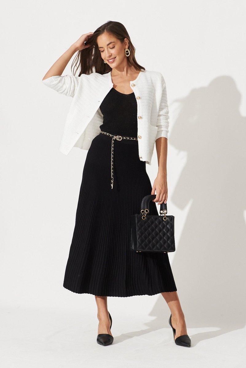 Cartagena Knit Jacket In White - St Frock (Dev)
