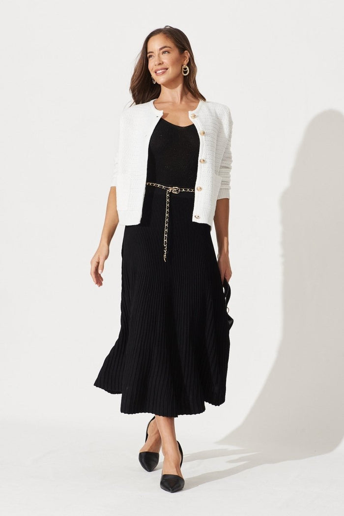 Cartagena Knit Jacket In White - St Frock (Dev)