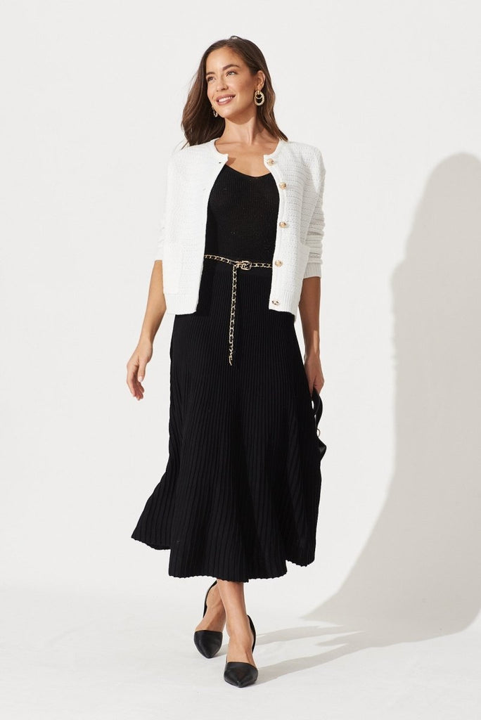 Cartagena Knit Jacket In White - St Frock (Dev)