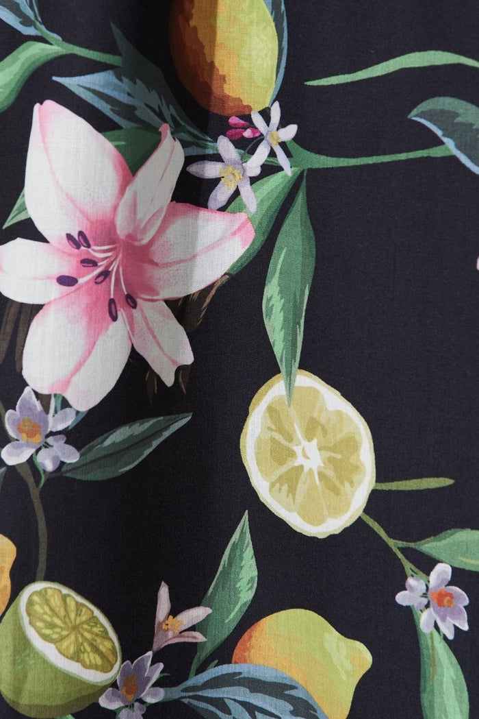 Camie Maxi Dress In Black With Yellow Print - St Frock (Dev)