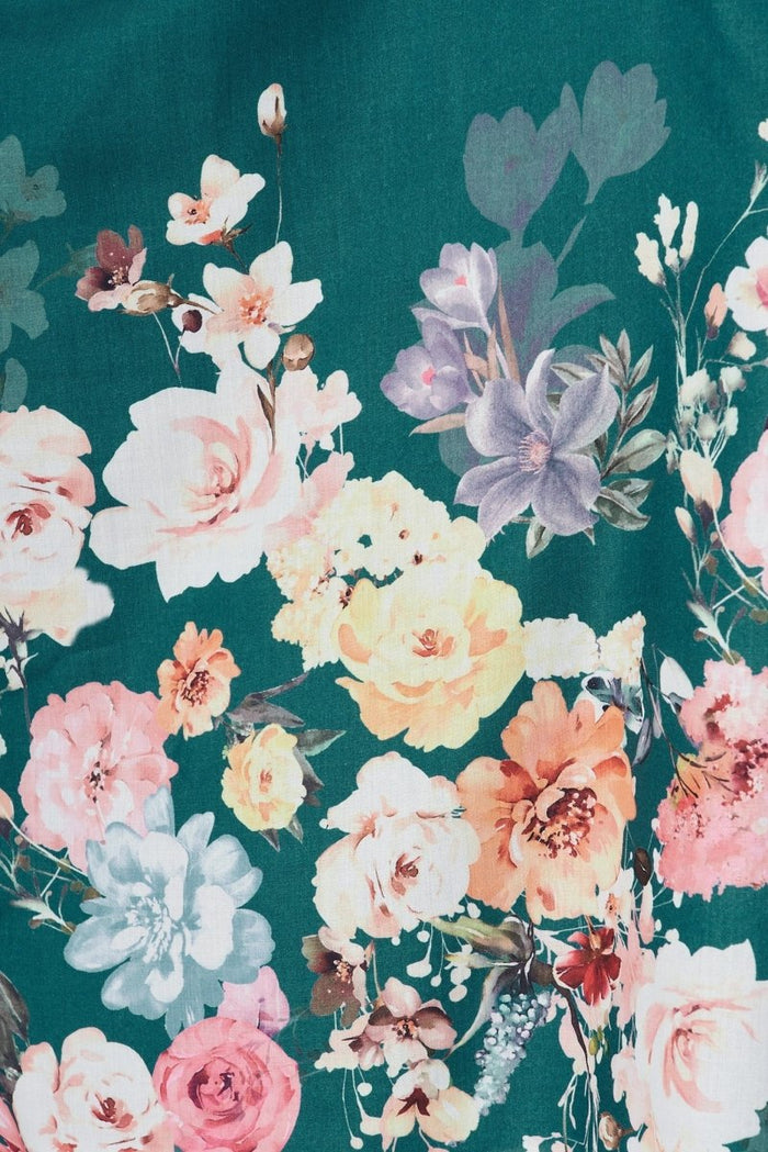 Camie Maxi Dress In Teal With Orange Floral - St Frock (Dev)