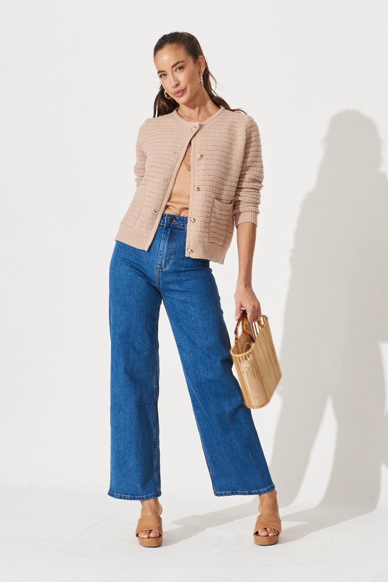 Cartagena Knit Jacket In Beige - St Frock (Dev)