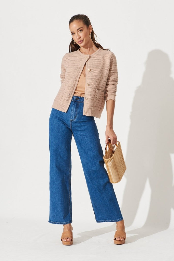 Cartagena Knit Jacket In Beige - St Frock (Dev)