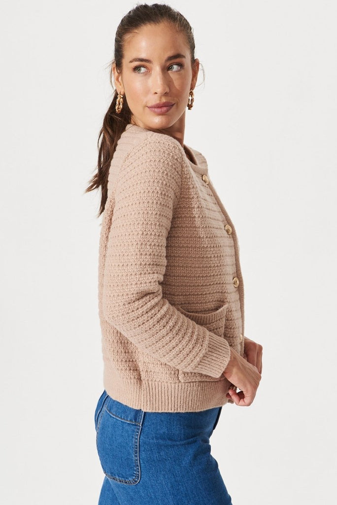 Cartagena Knit Jacket In Beige - St Frock (Dev)