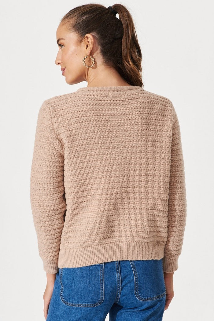 Cartagena Knit Jacket In Beige - St Frock (Dev)