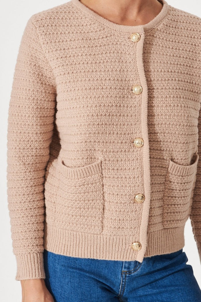 Cartagena Knit Jacket In Beige - St Frock (Dev)