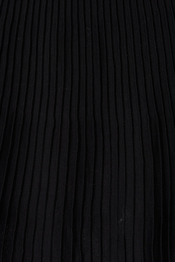 Honeycup Knit Skirt In Black Cotton Blend - fabric