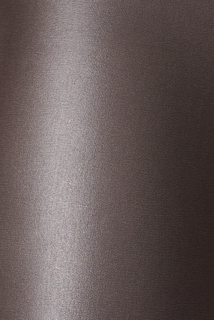 Badlands Stretch Pants In Slate Grey Leatherette - fabric