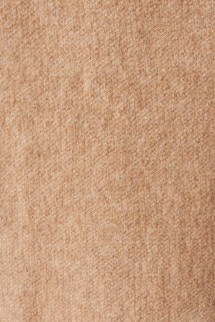 St Ives Coatigan In Brown Wool Blend - fabric