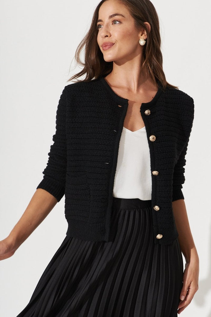 Cartagena Knit Jacket In Black - St Frock (Dev)