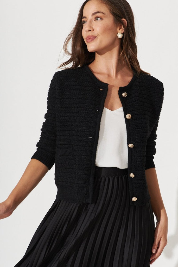 Cartagena Knit Jacket In Black - St Frock (Dev)