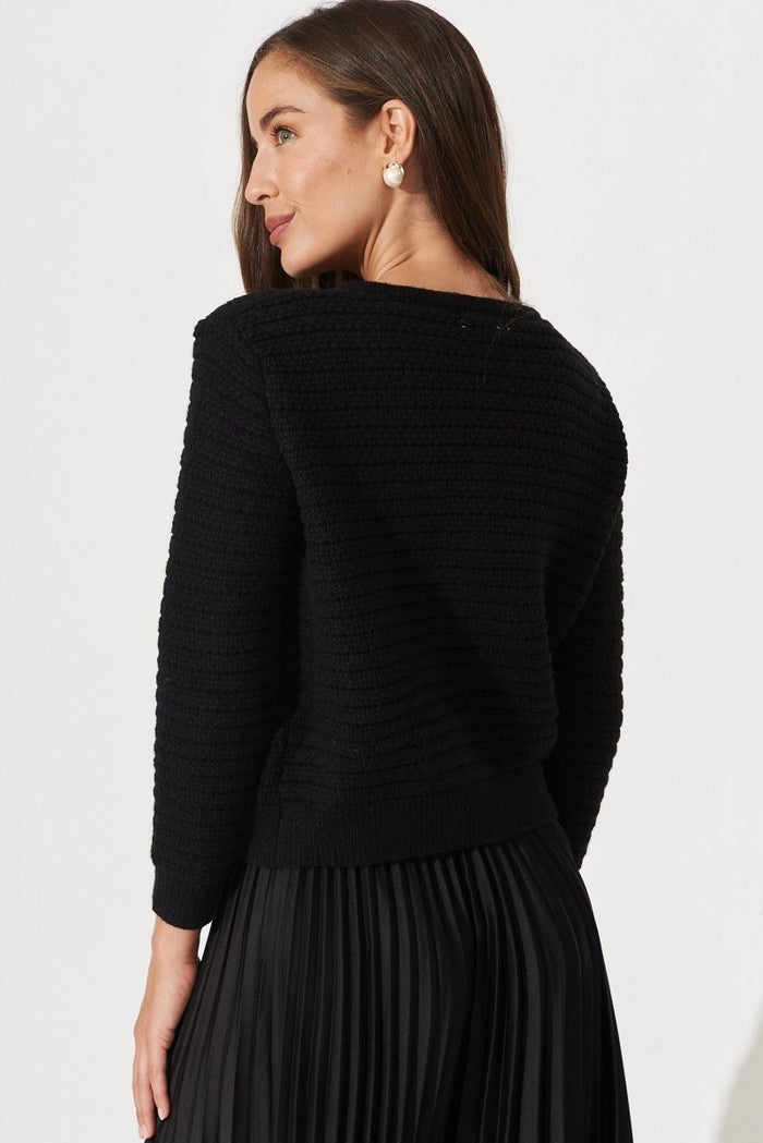 Cartagena Knit Jacket In Black - St Frock (Dev)