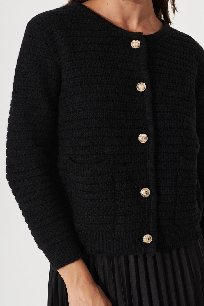 Cartagena Knit Jacket In Black - St Frock (Dev)