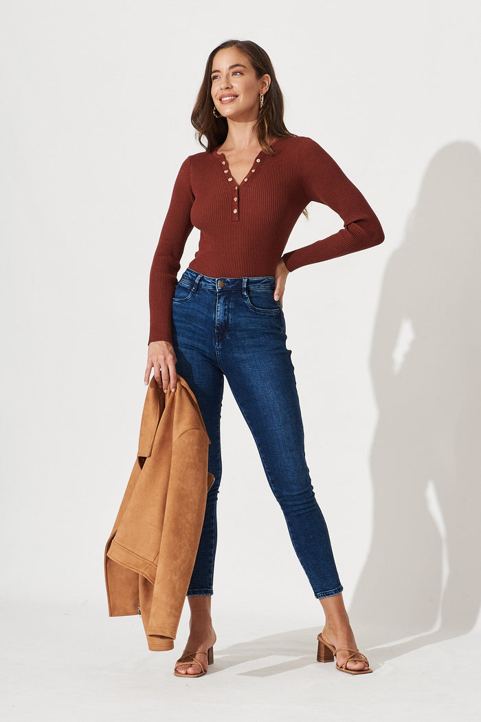 Dover Heights Knit In Rust - full length