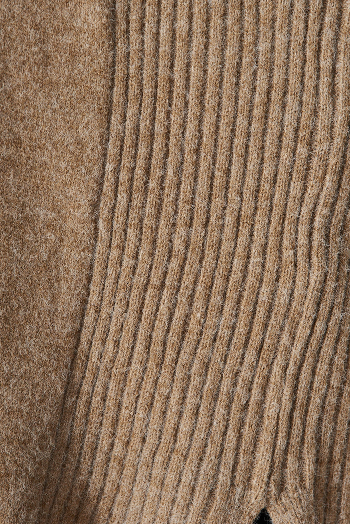 Mosman Knit Cardigan In Brown Wool Blend - fabric