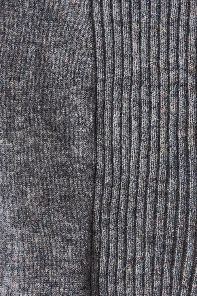 Mosman Knit Cardigan In Grey Wool Blend - fabric