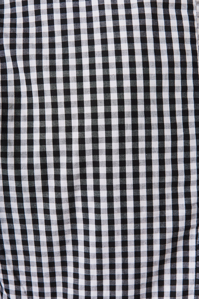 Artarmon Smock Dress In Black Gingham Check Cotton - fabric