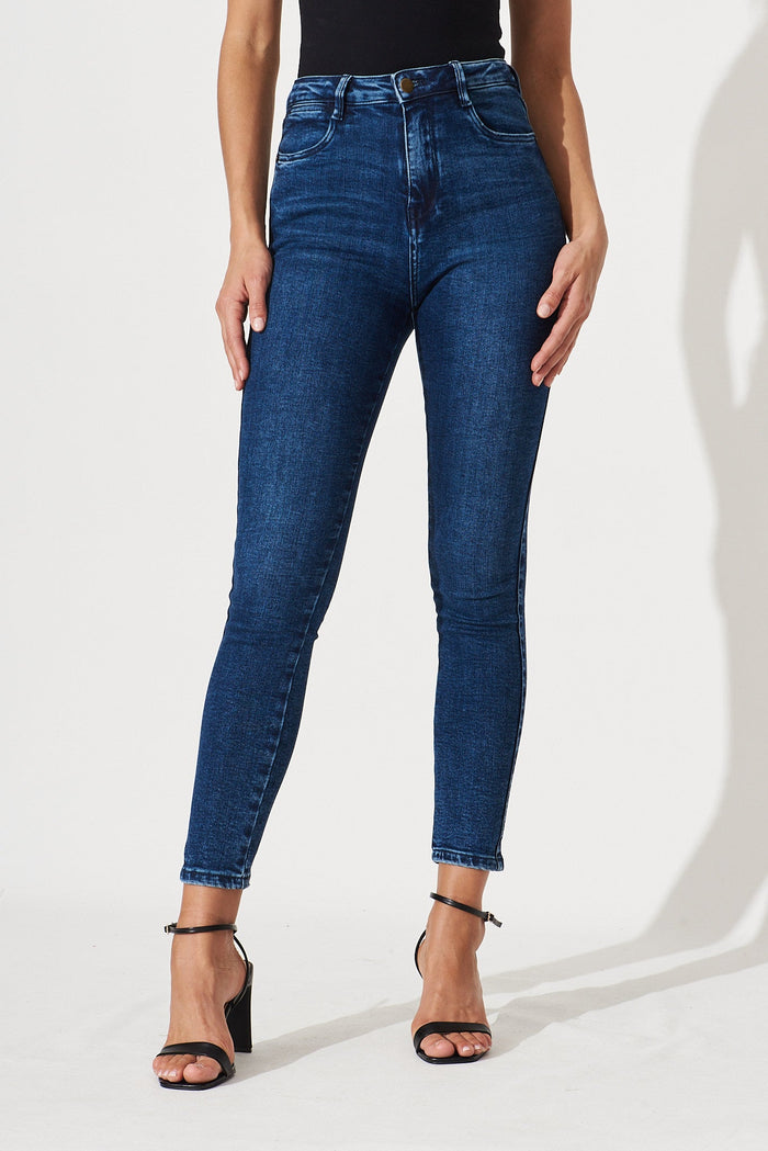 Tatyana Denim Pant In Dark Blue Wash - front