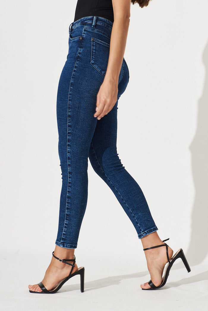 Tatyana Denim Pant In Dark Blue Wash - side