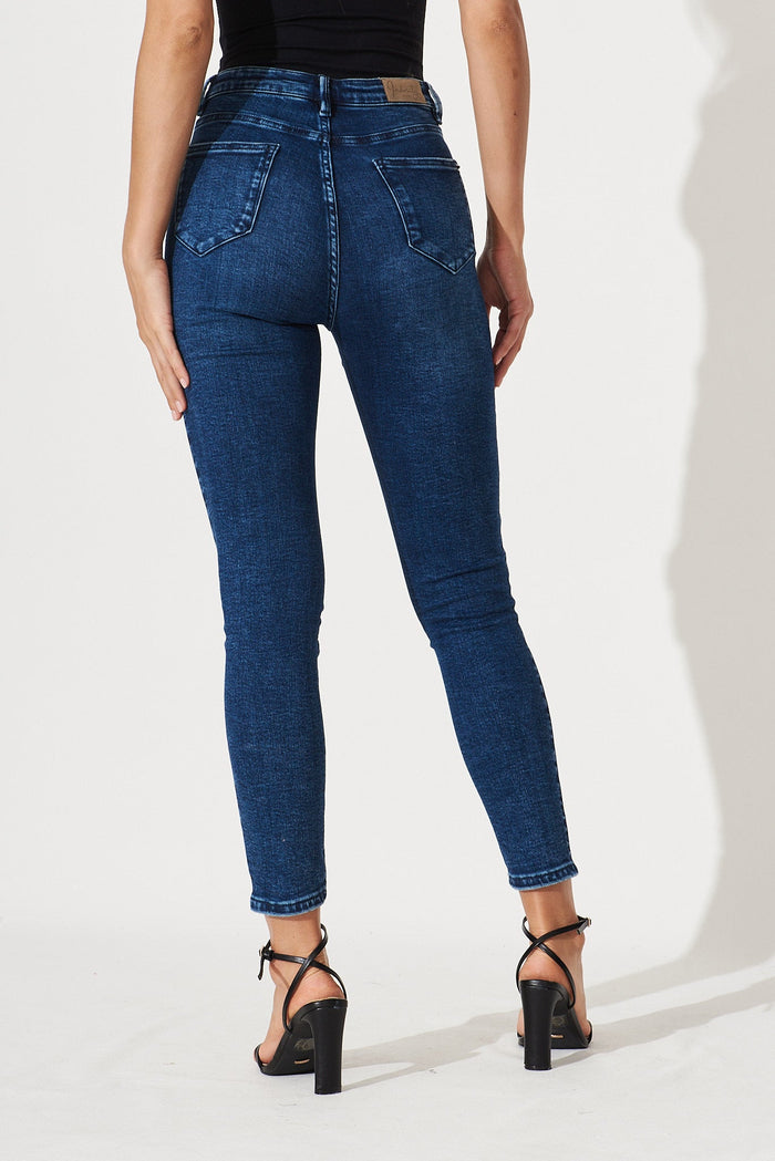 Tatyana Denim Pant In Dark Blue Wash - back