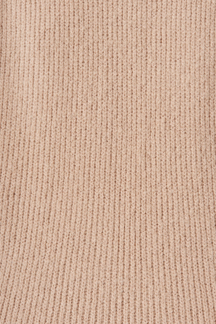 Seville Knit In Camel Brown Wool Blend - fabric