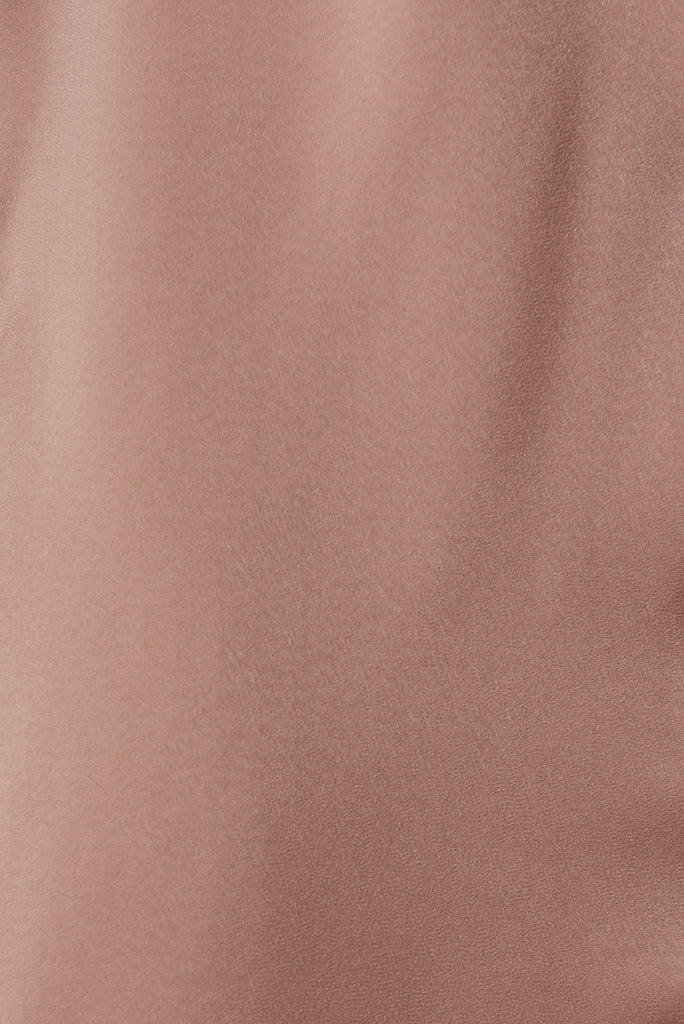 Joyful Dress In Mocha Satin - fabric