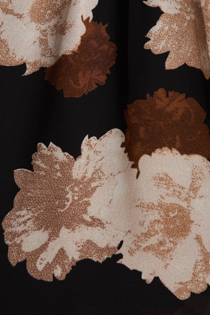 Clareville Dress In Black With Brown Floral - St Frock (Dev)
