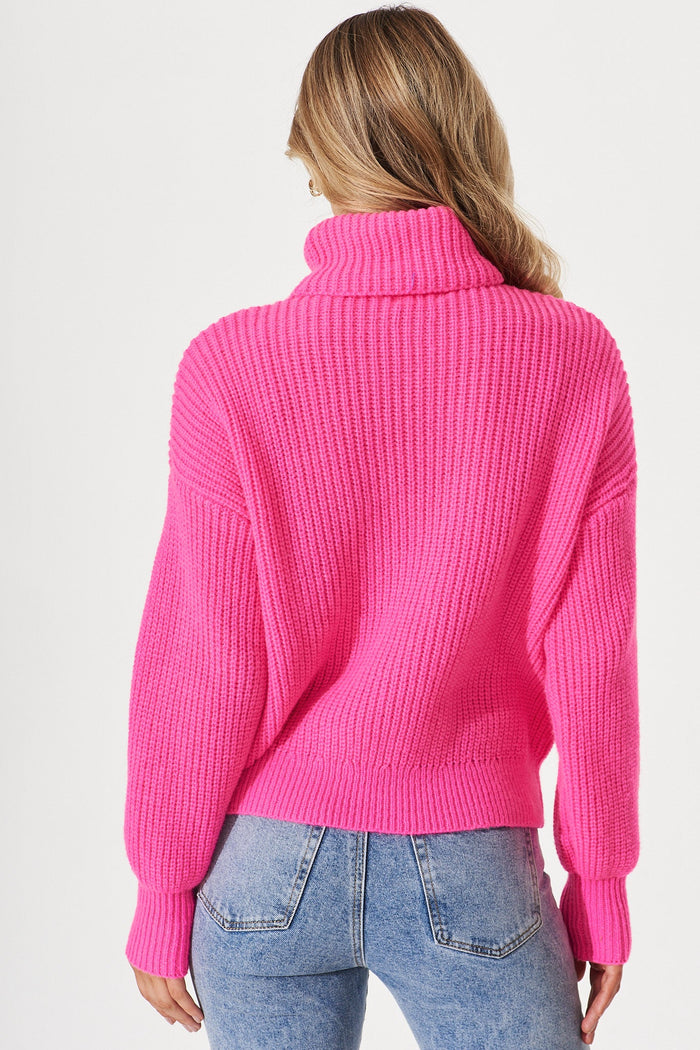 Tahira Knit In Pink Wool Blend - back
