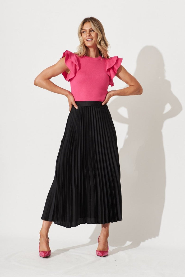 Brookvale Knit Top In Hot Pink Cotton Blend - St Frock (Dev)