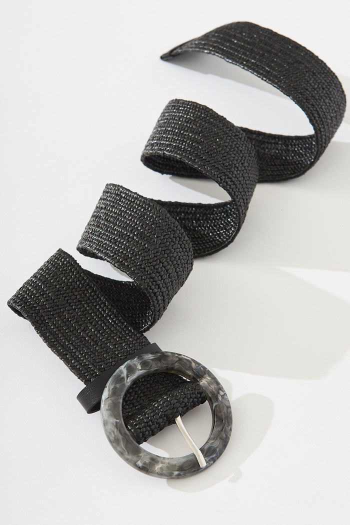 August + Delilah Harleen Belt In Black - flatlay