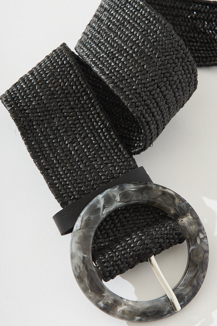 August + Delilah Harleen Belt In Black - close up