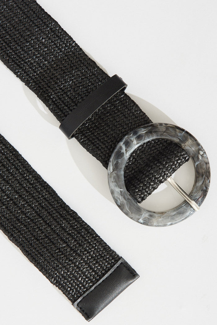 August + Delilah Harleen Belt In Black - close up