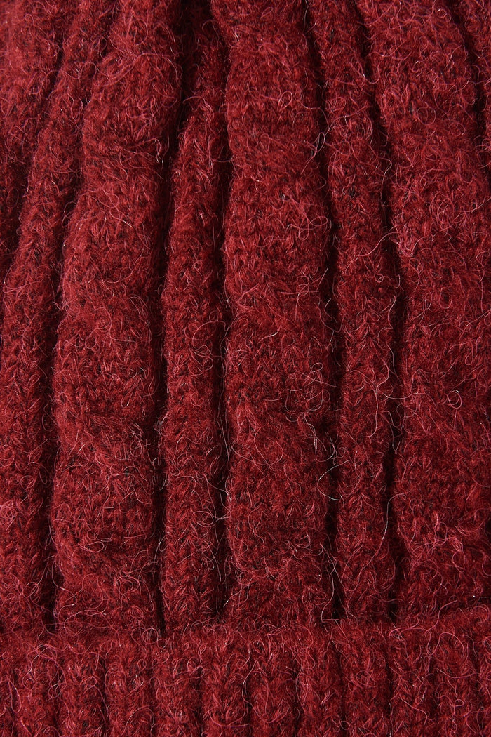 August + Delilah Trace Knit Beanie In Fuchsia With Pom Pom - St Frock (Dev)