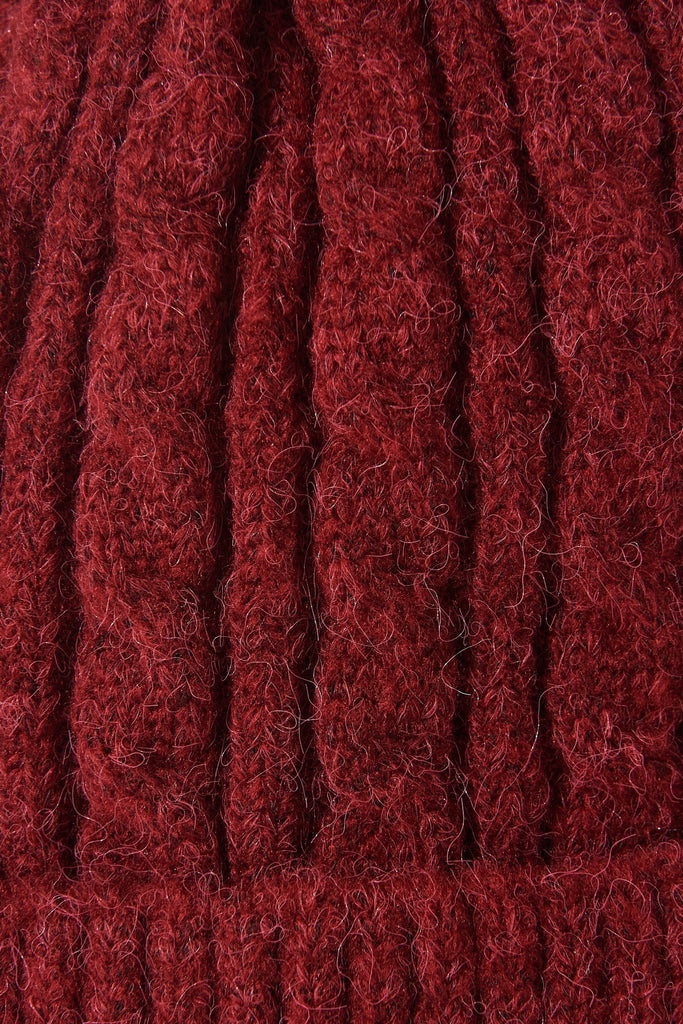 August + Delilah Trace Knit Beanie In Fuchsia With Pom Pom - St Frock (Dev)