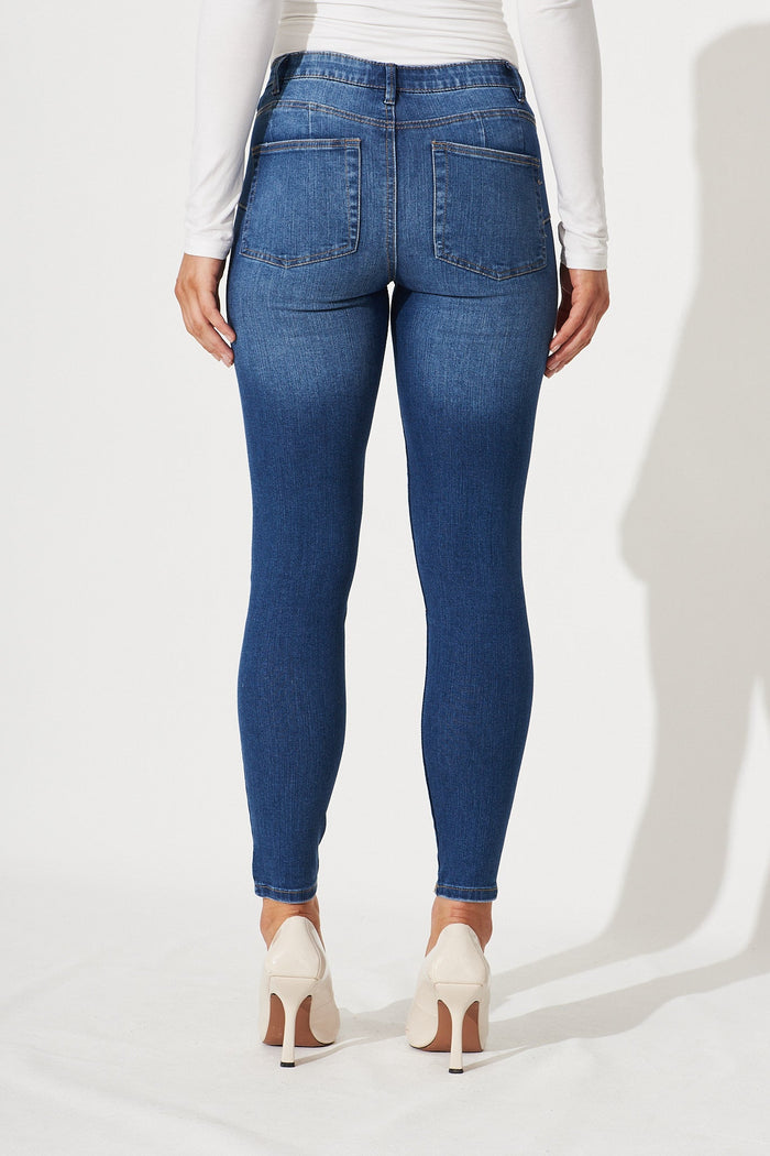 Keshia Denim Pant In Dark Blue Wash - back
