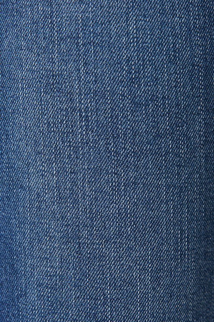 Keshia Denim Pant In Dark Blue Wash - fabric