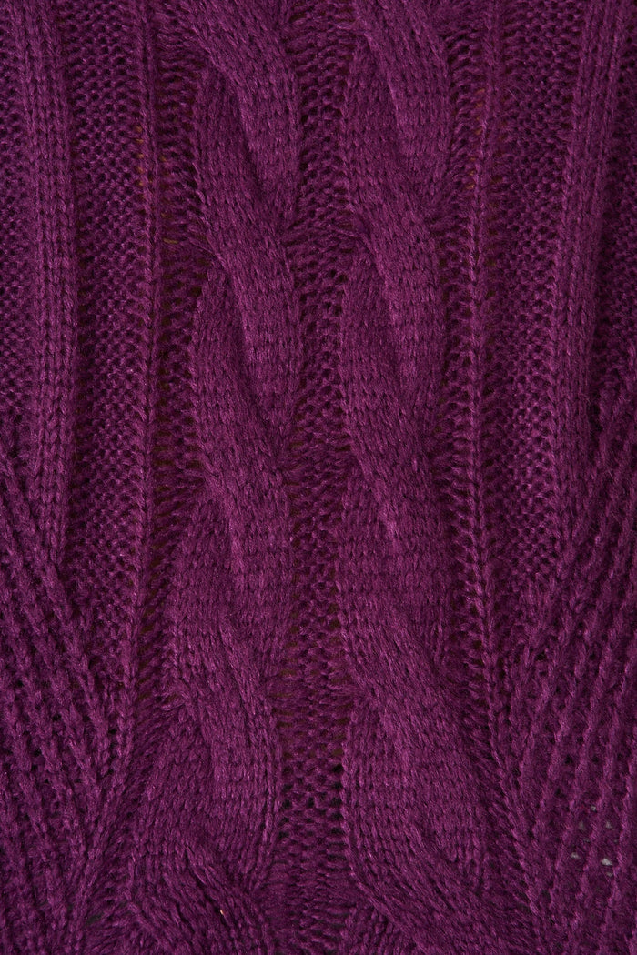 Notting Knit In Dark Purple Cotton Blend - fabric