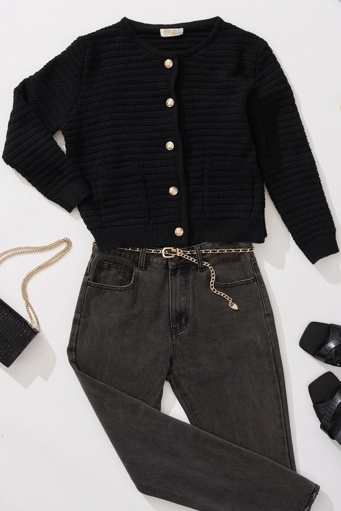 Cartagena Knit Jacket In Black - St Frock (Dev)