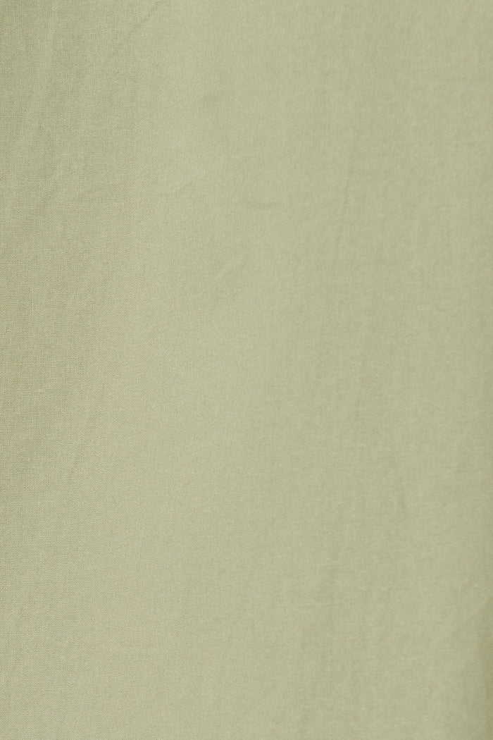 Cornellie Midi Shirt Dress In Khaki Cotton - fabric