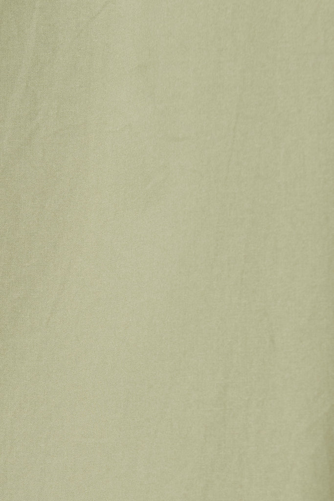 Cornellie Midi Shirt Dress In Khaki Cotton - fabric