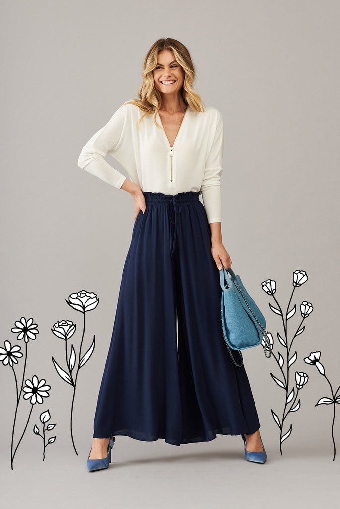 Mariah Pant In Navy - full length